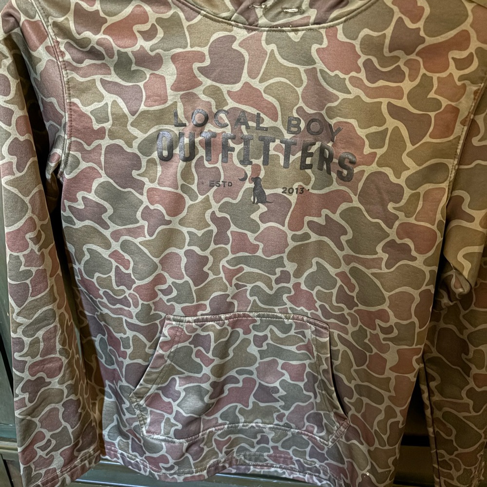Local Boy Outfitters Kids Camo Hoodie - Pink and Tan